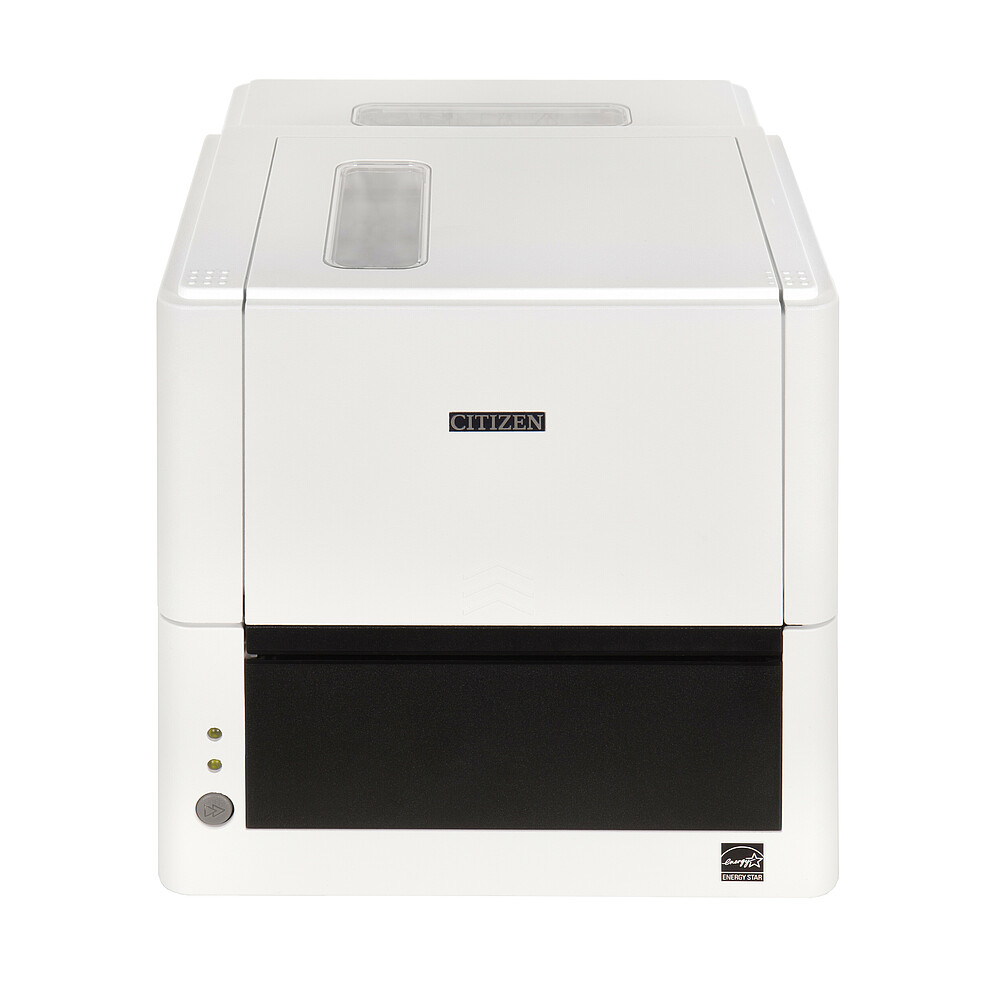 Citizen Принтер для печати этикеток CL-E331 белый вид сбоку спереди